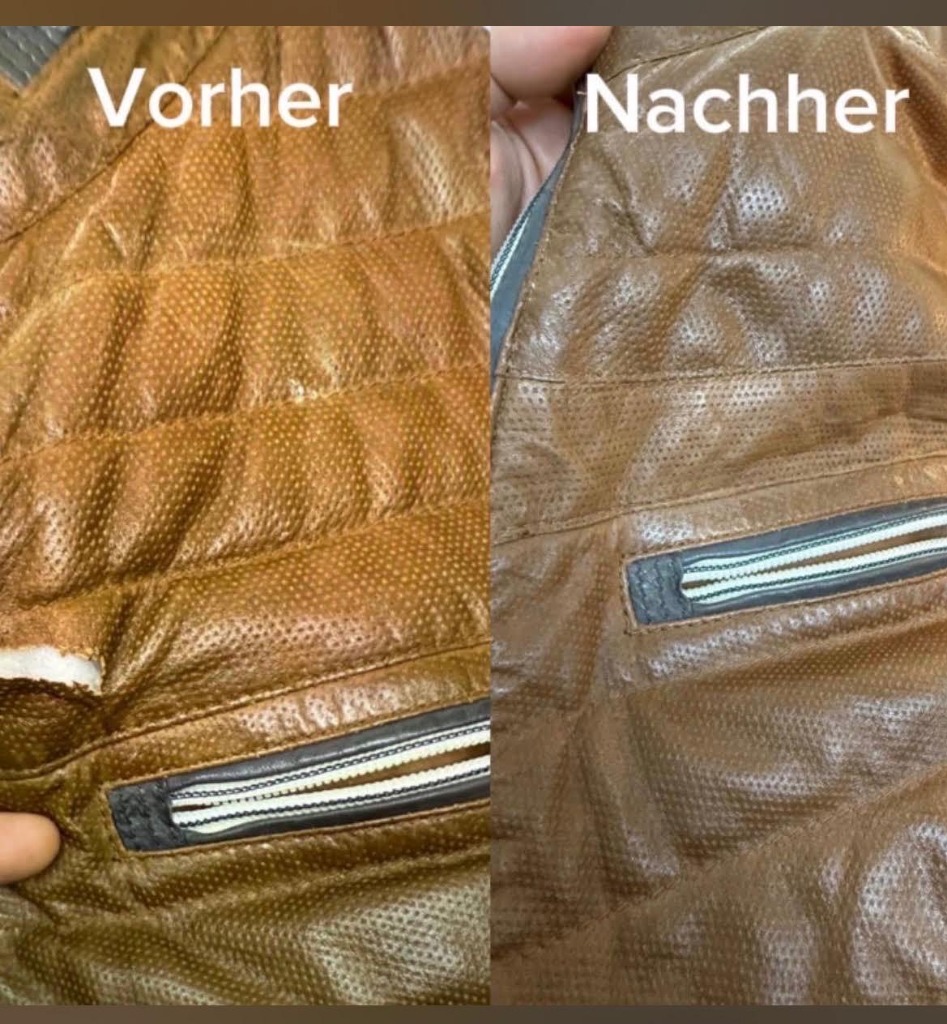 Lederjacken Reparatur Vorher Nachher