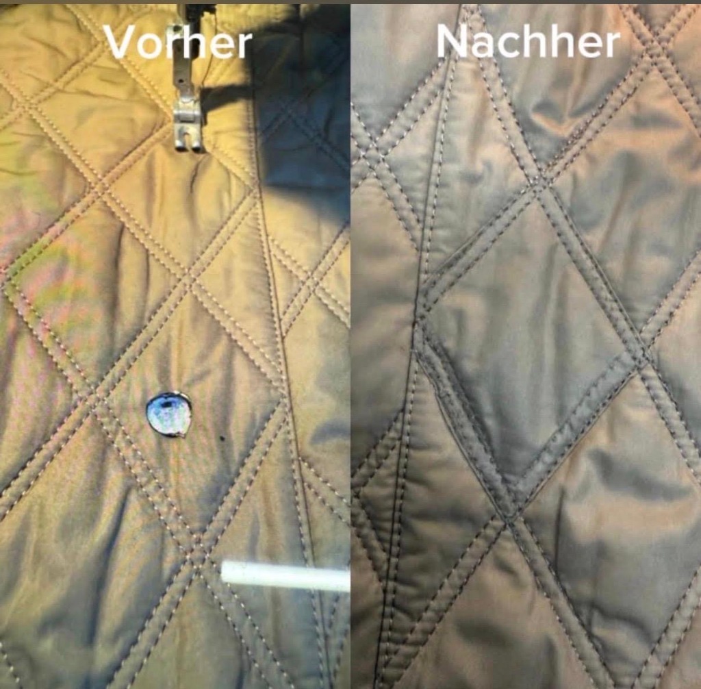 Futterstoff Reparatur Vorher Nachher